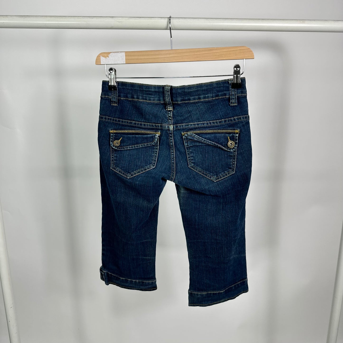 Y2K Blue Denim 3/4-Length Shorts (W28)