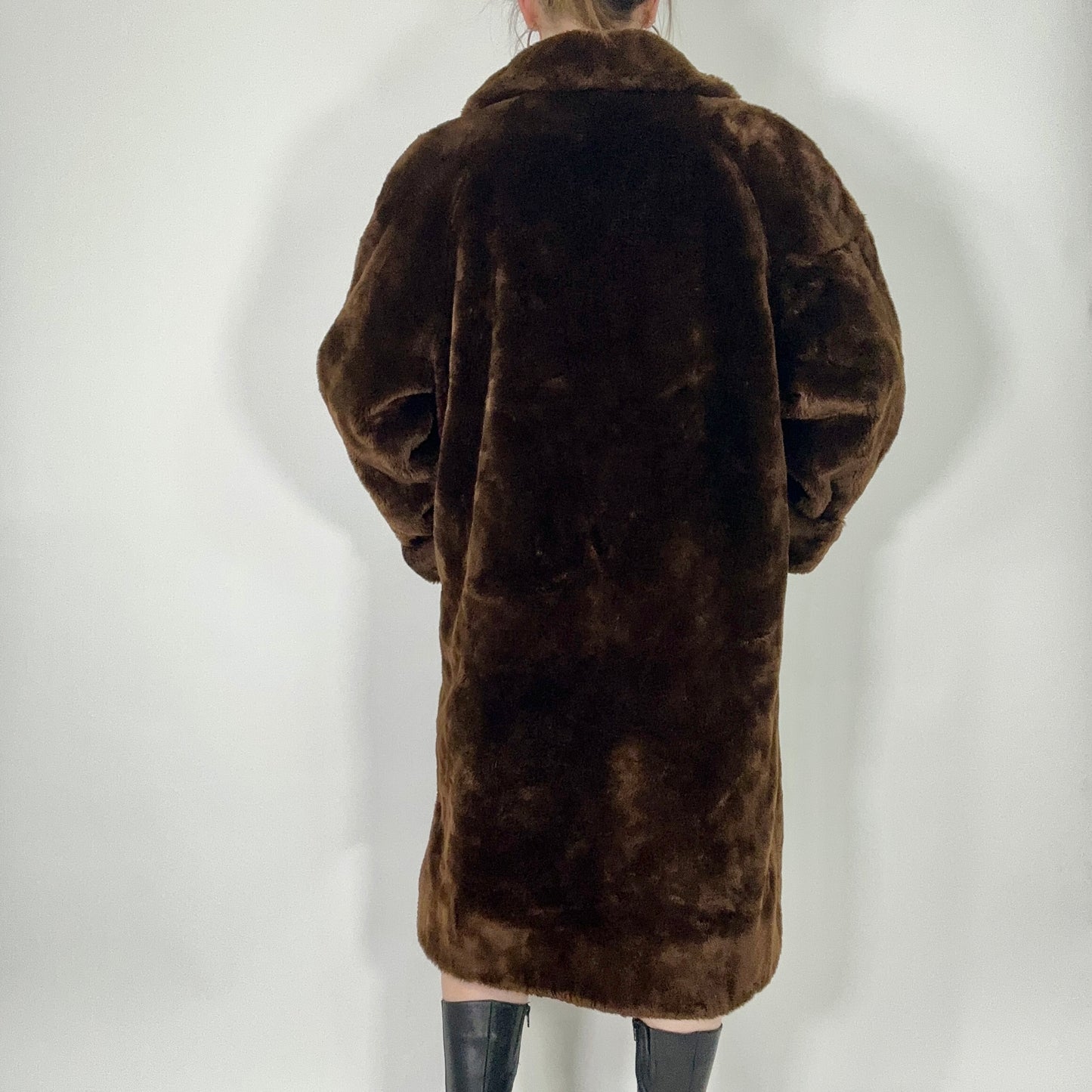 Y2K Brown Fur Coat (XL)