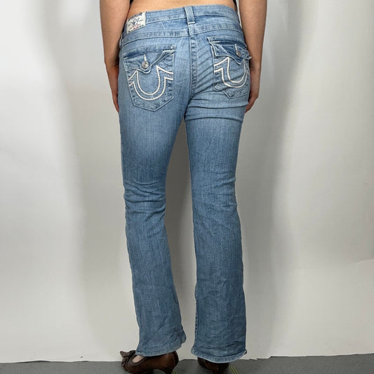 Y2K Light Blue True Religion Straight-Leg Jeans (W30)