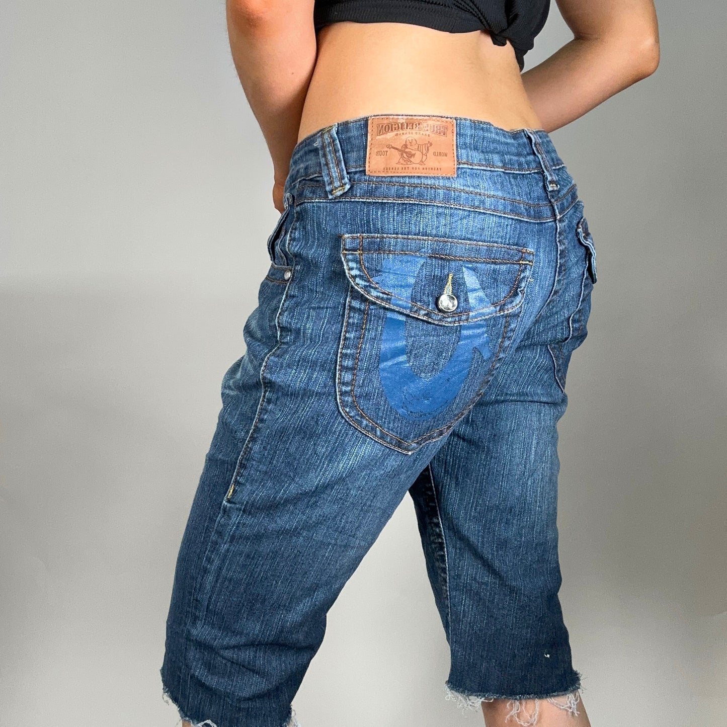 Y2K True Religion Blue Denim Capris (S)