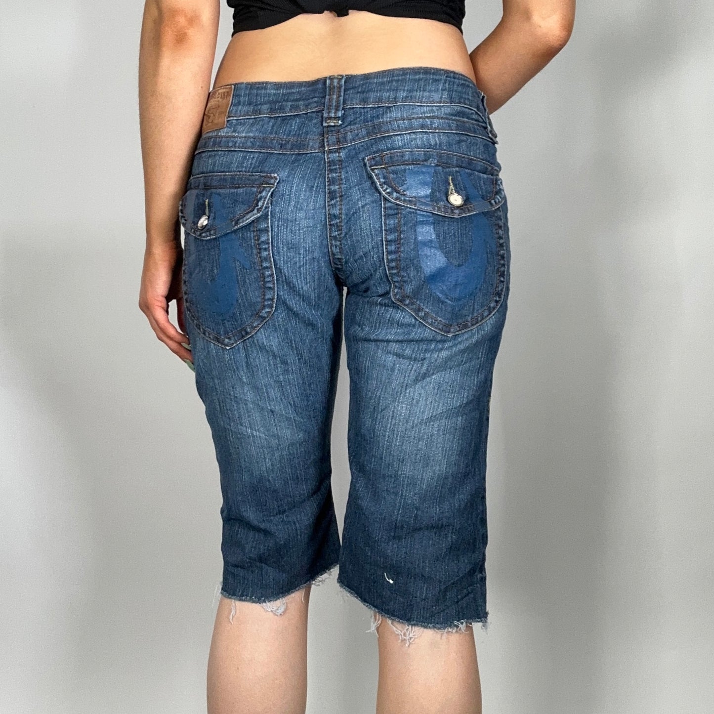 Y2K True Religion Blue Denim Capris (S)