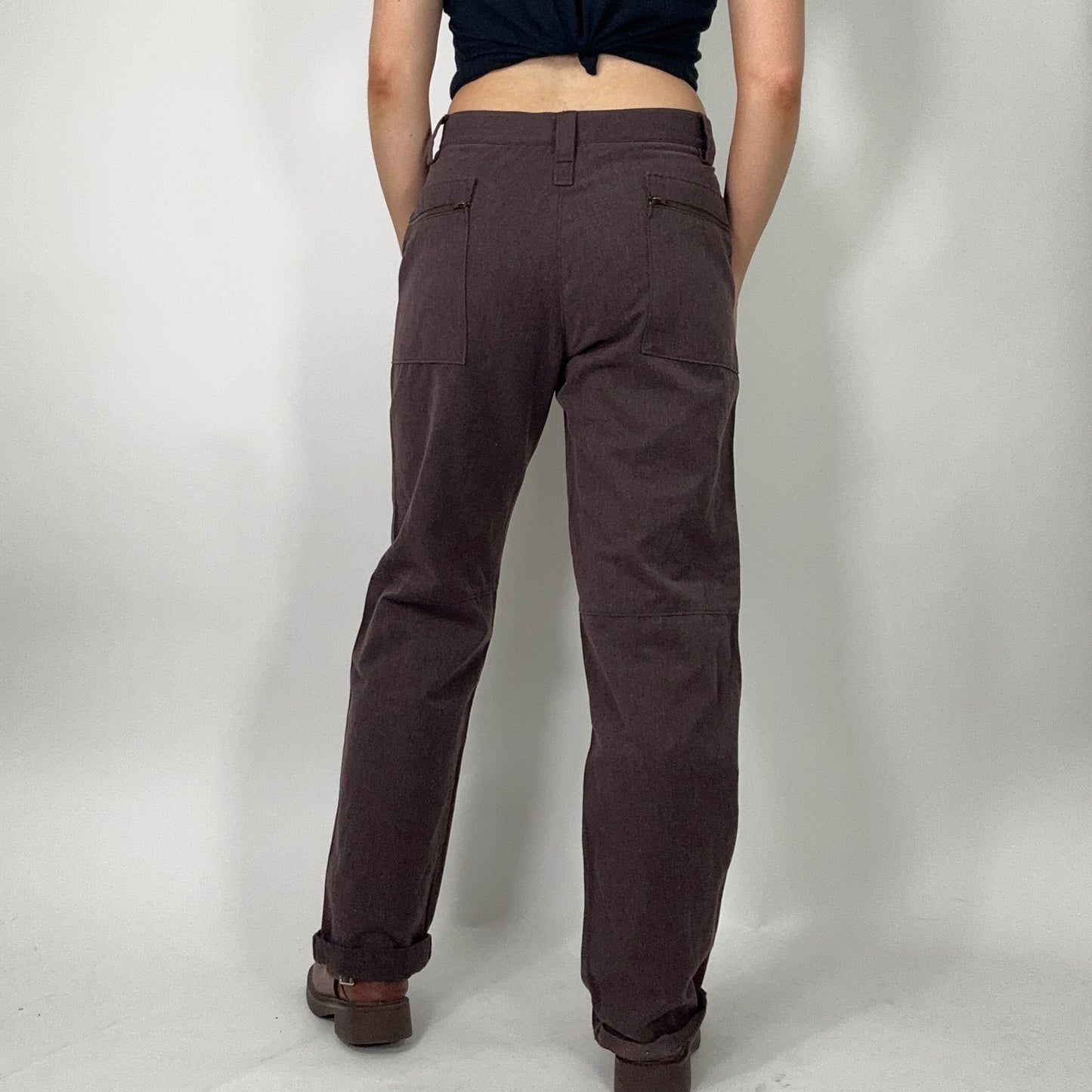 Y2K Purple Cuffed Trousers (W30)