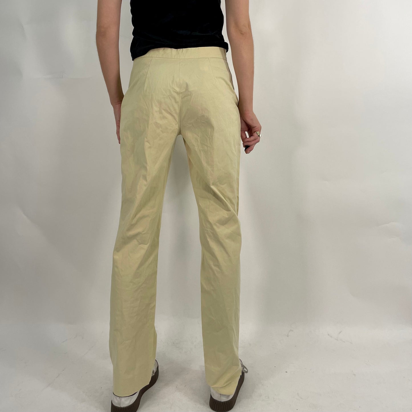 Beige Moschino Straight Legged Trousers (W29)