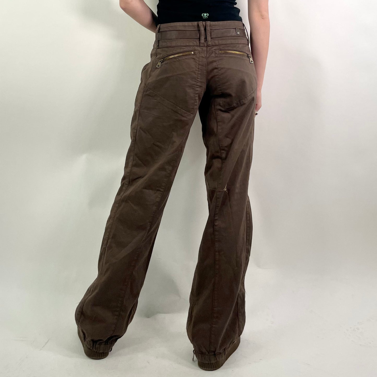 Y2KBrown Cargo Belted Trousers (W32)