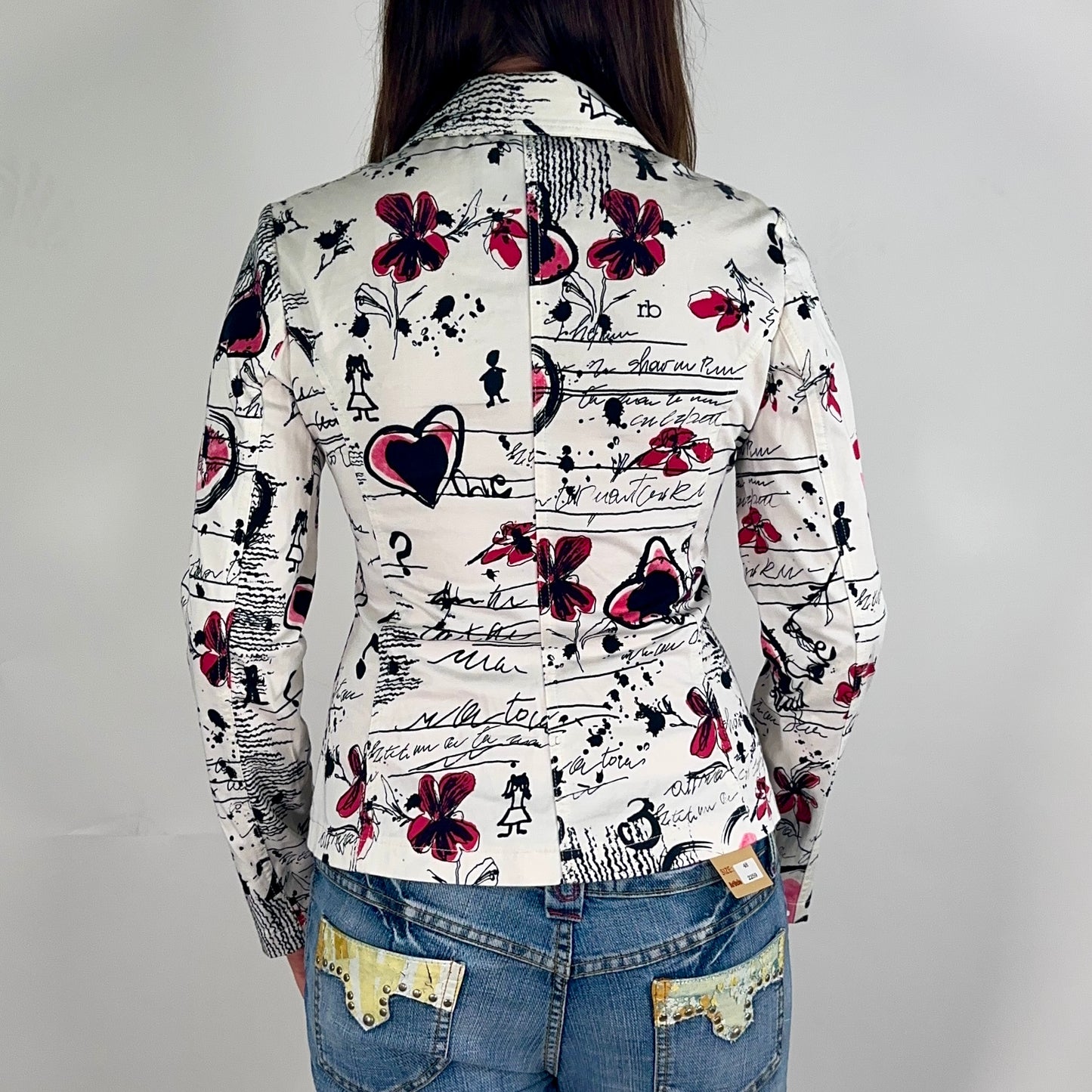 White Rocco Barocco Patterned Jacket (L)