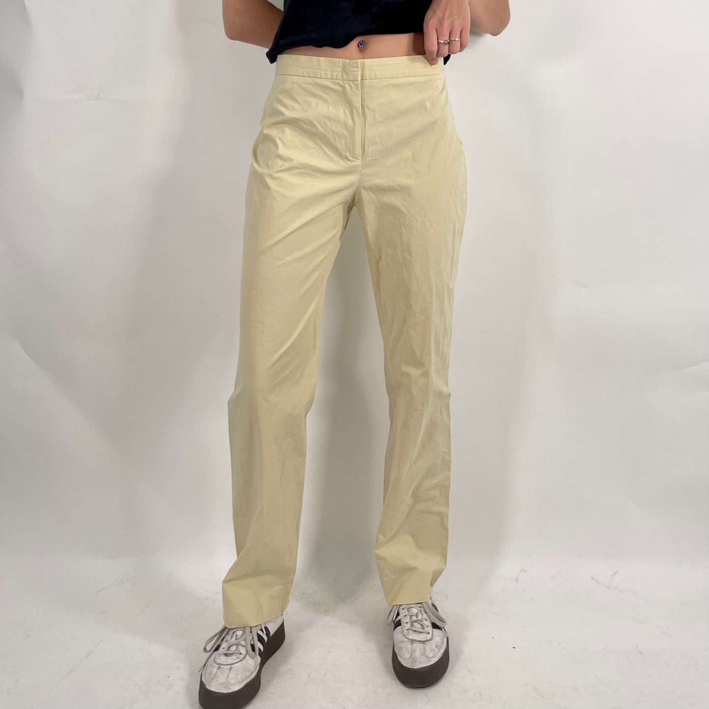 Beige Moschino Straight Legged Trousers (W29)