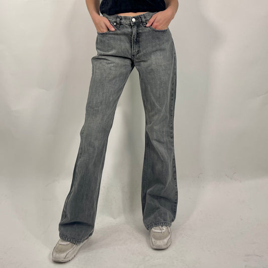 Grey Flared Denim Jeans (W28)