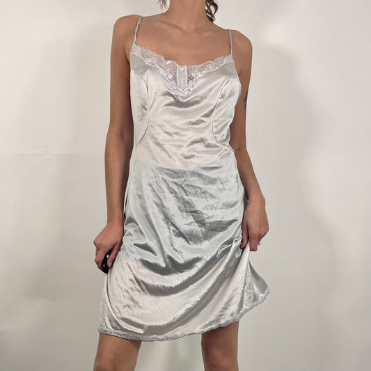 White Lace Slip Dress (M)