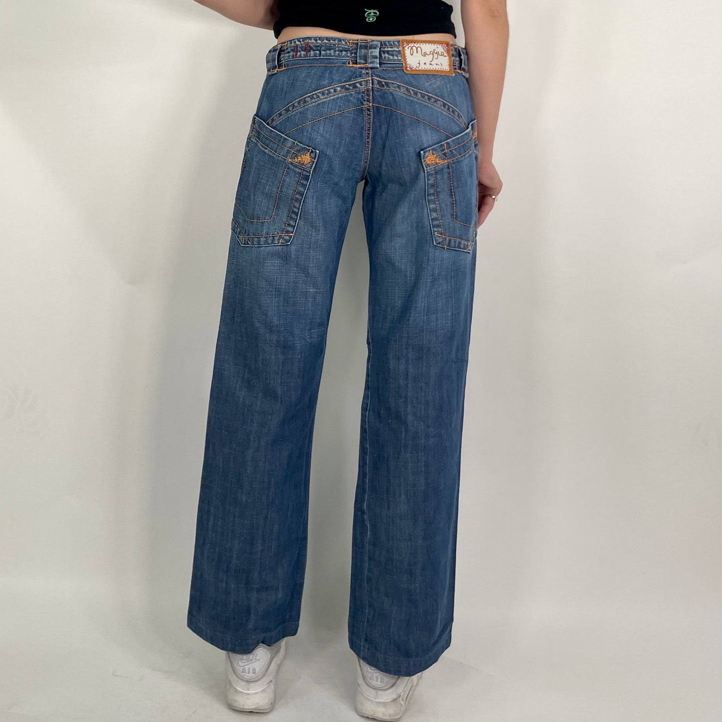 Blue Maggie Orange Stitch Jeans (W30)