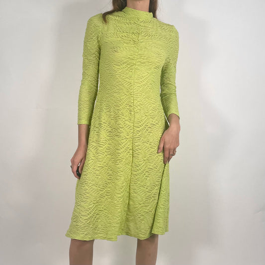 Green/Lime Ruched Dress (S)