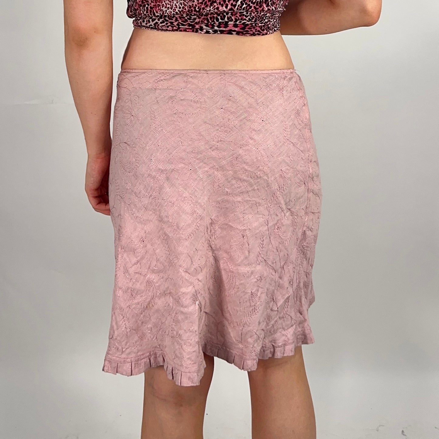 Pink Embroidered Skirt (W26)