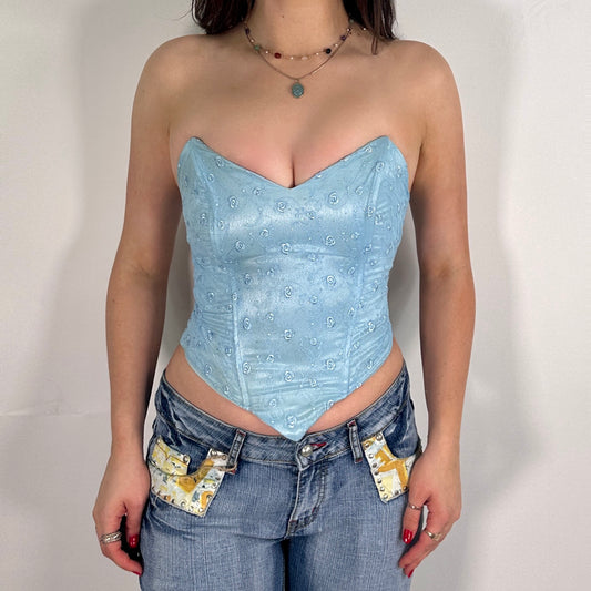 Blue Mesh Corset Top (M)