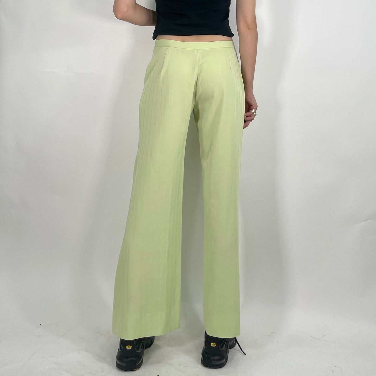 Green Striped Tailored Trousers (W28)