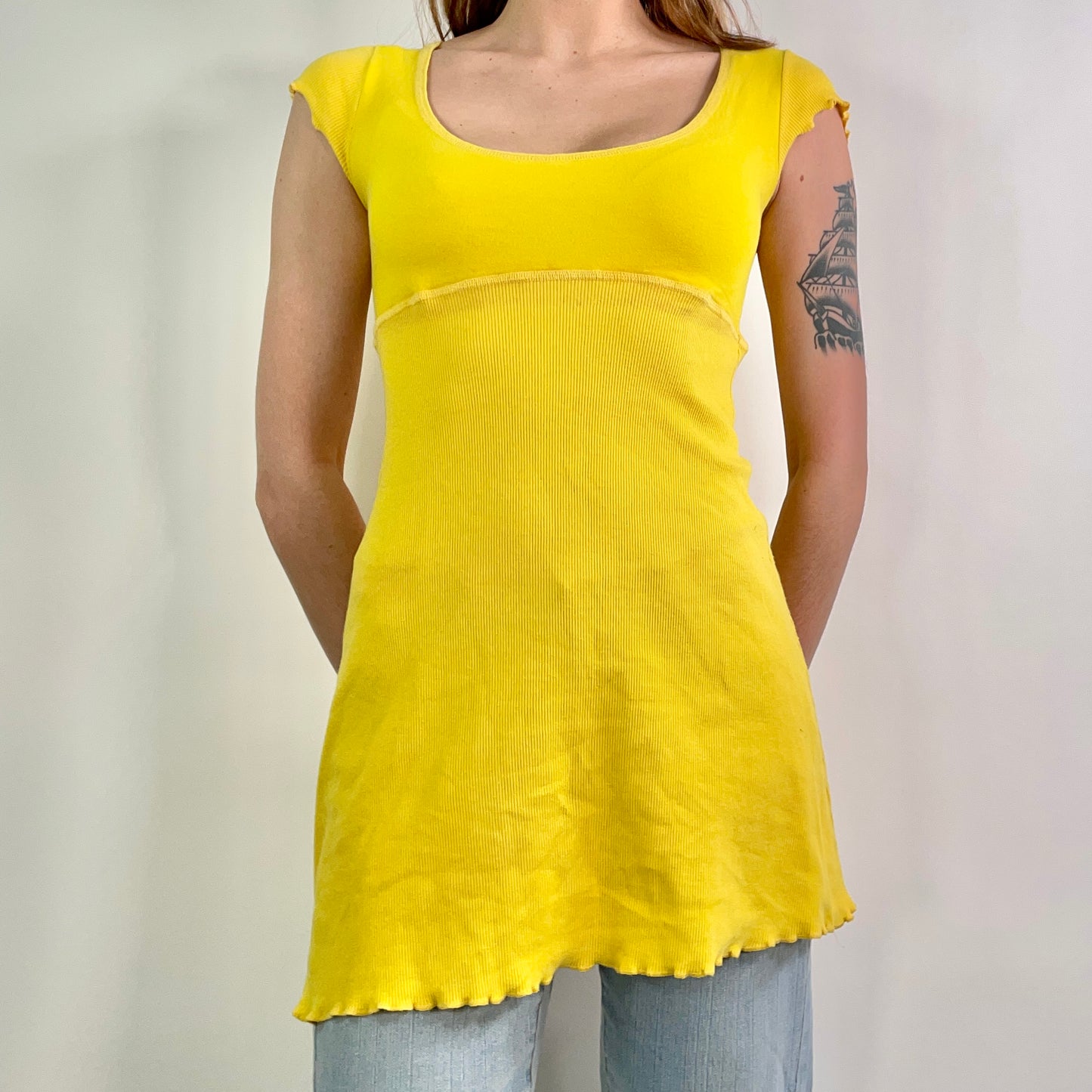 Y2K  Yellow Long Top (M)