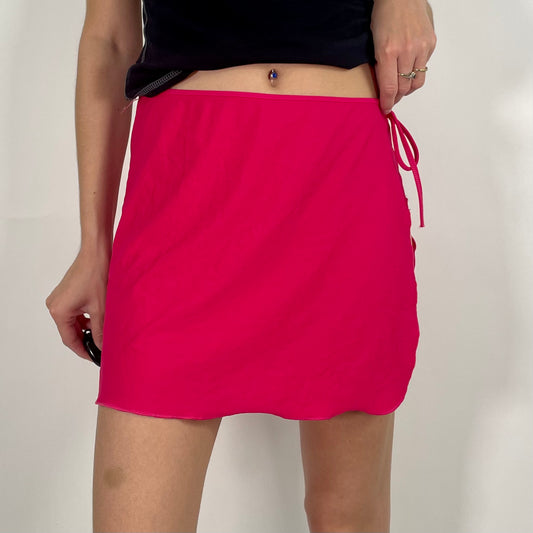 Pink Tie Up Mini Skirt (W30)