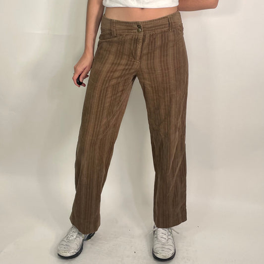 Y2K Tan Corduroy Trousers (W32)