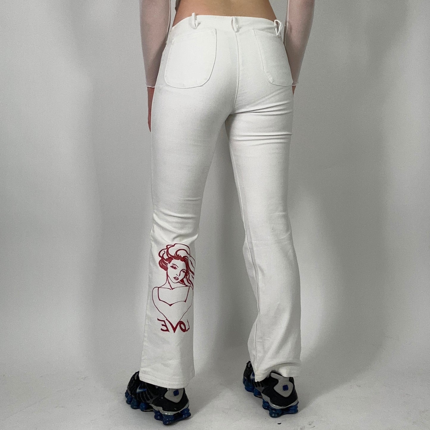 Y2K White Sheex Trousers (S)